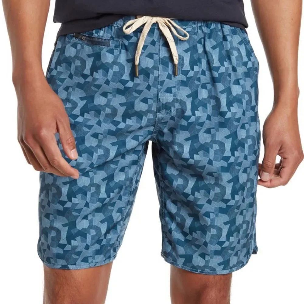 Vintage 1946 Windjammer Geo Print Board Shorts Blue Medium